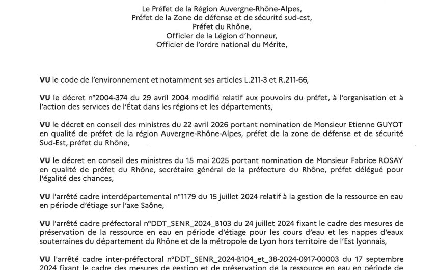Arrêté préfectoral – vigilance sécheresse Arrêté préfectoral – vigilance sécheresse