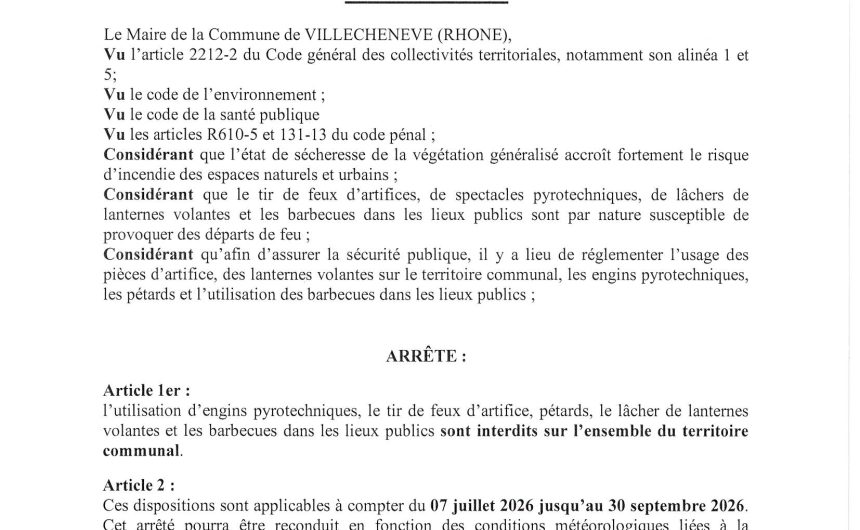 Arrêté du 7 juillet 2026 – secheresse Arrêté du 7 juillet 2026 – secheresse