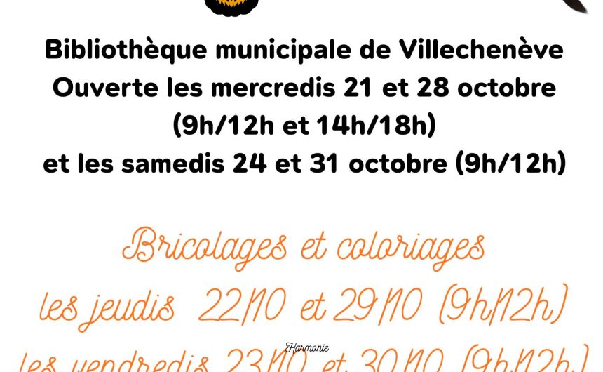 Ouverture de la bibliothèque en Octobre